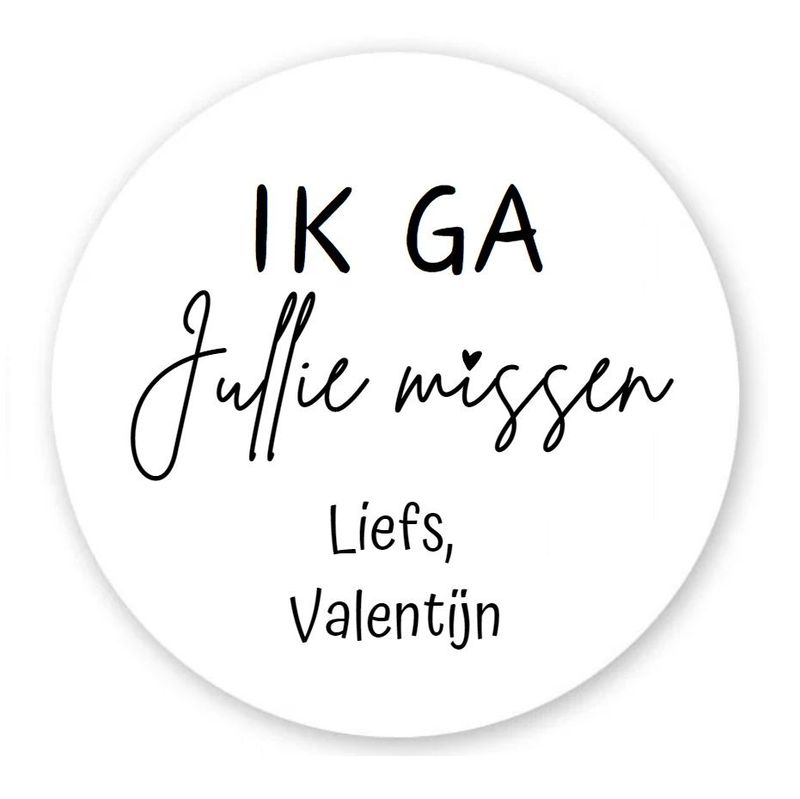 Traktatie sticker, afscheid 10 stuks