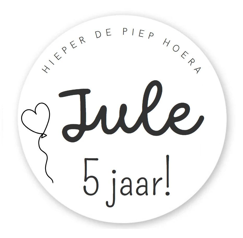 Traktatie sticker, verjaardag 10 stuks