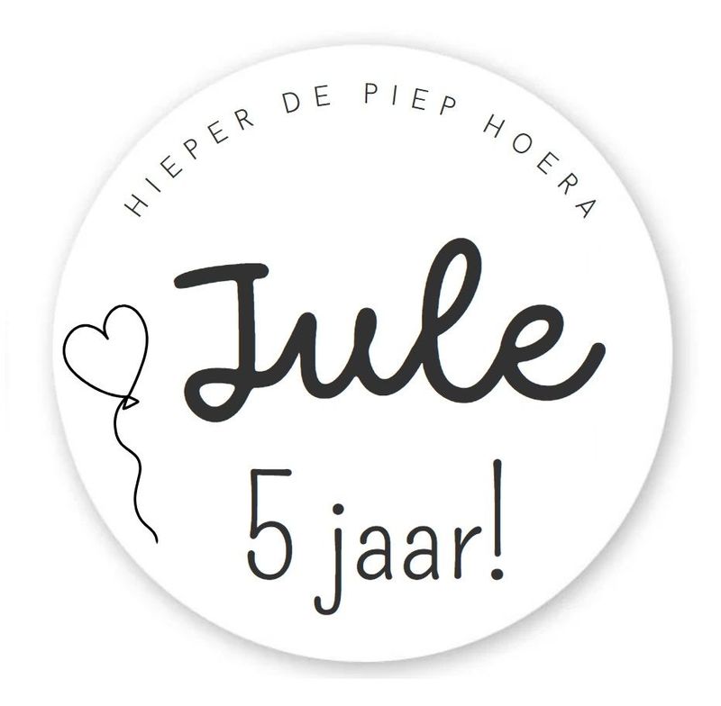 Traktatie sticker, verjaardag 10 stuks