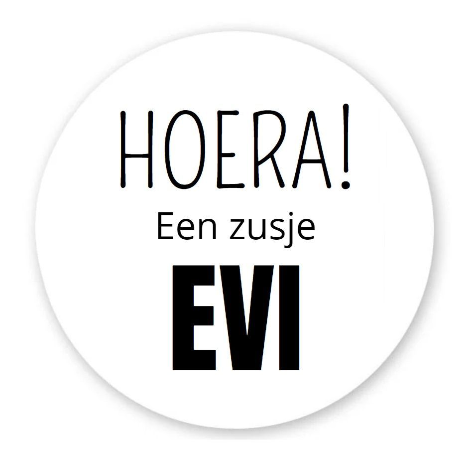 Traktatie sticker, zusje 10 stuks