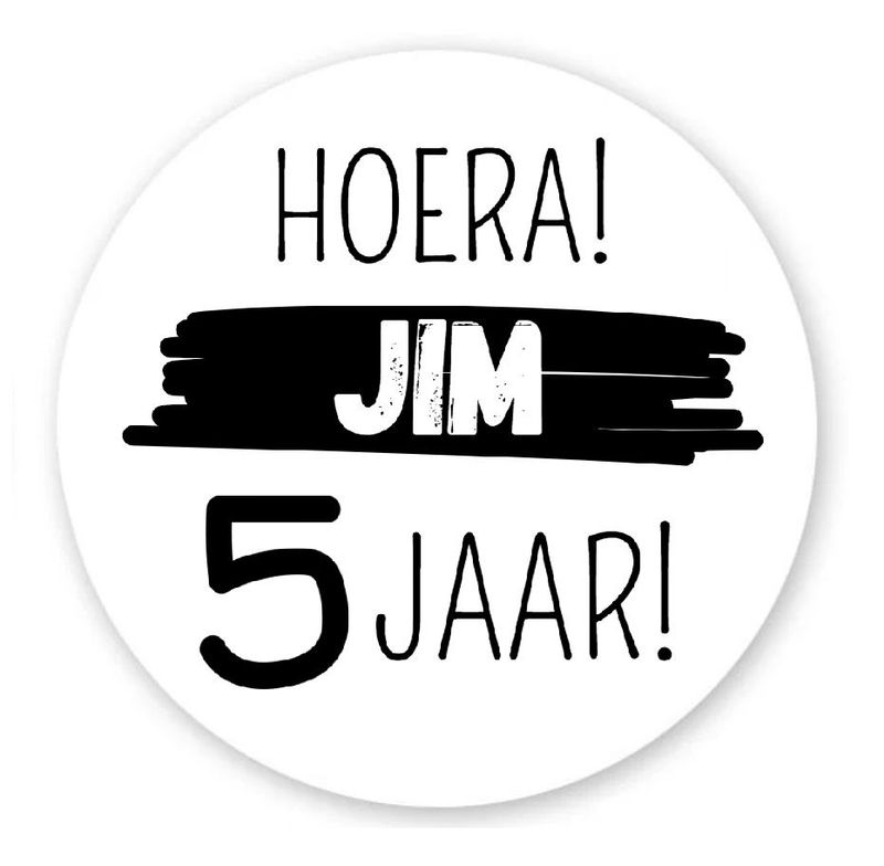 Traktatie sticker, verjaardag 10 stuks