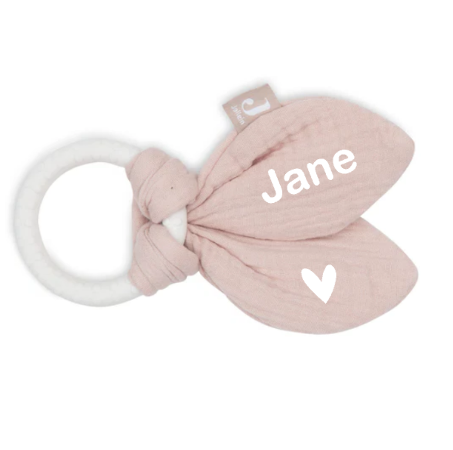 Bijtring Siliconen Bunny Ears, wild rose