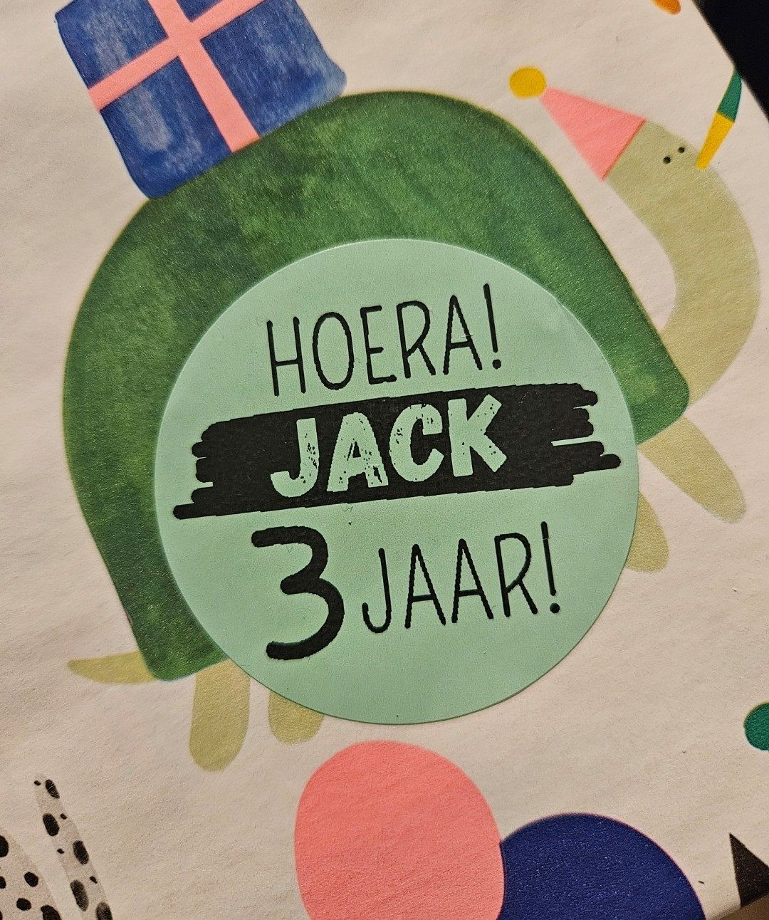 Traktatie sticker, verjaardag 10 stuks