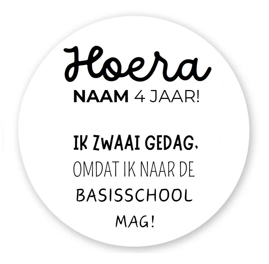 Traktatie sticker, basisschool 10 stuks