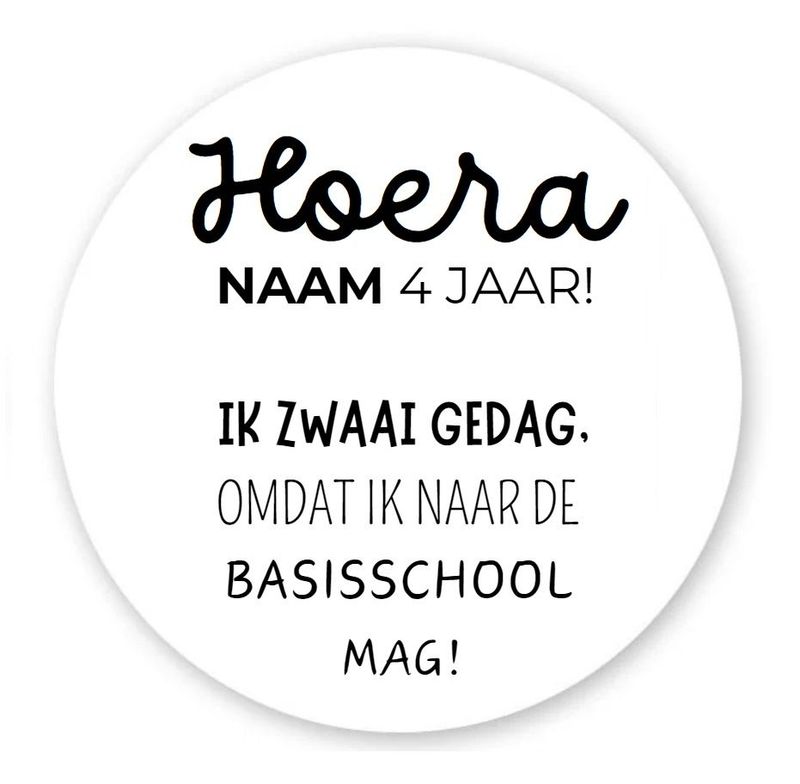 Traktatie sticker, basisschool 10 stuks