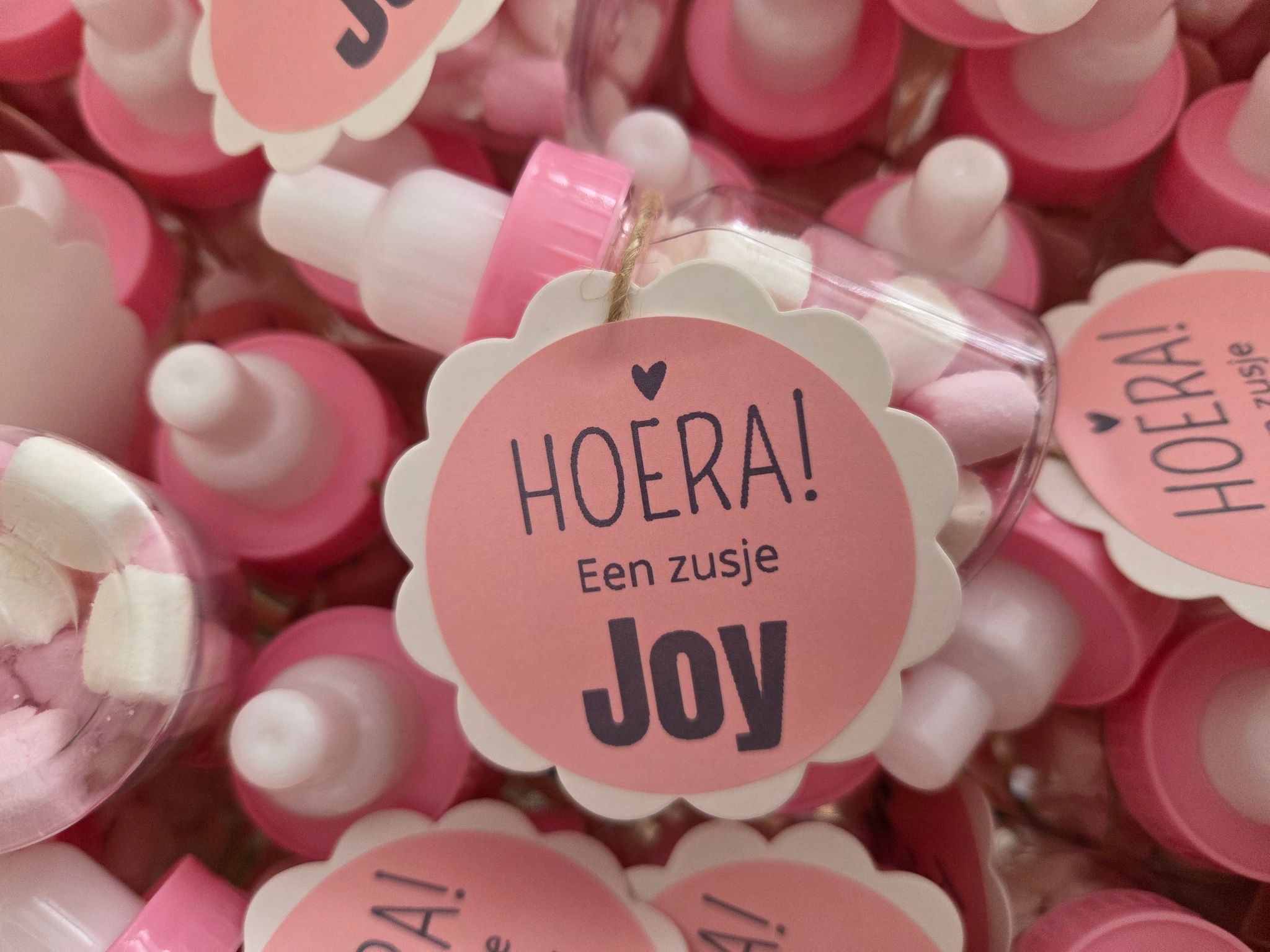 Traktatie sticker, zusje 10 stuks