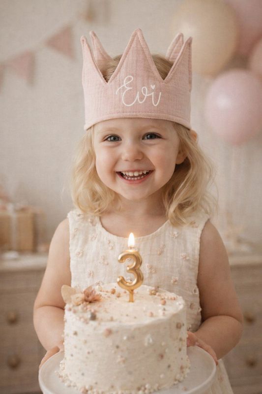 Verjaardagskroon met naam, wild rose