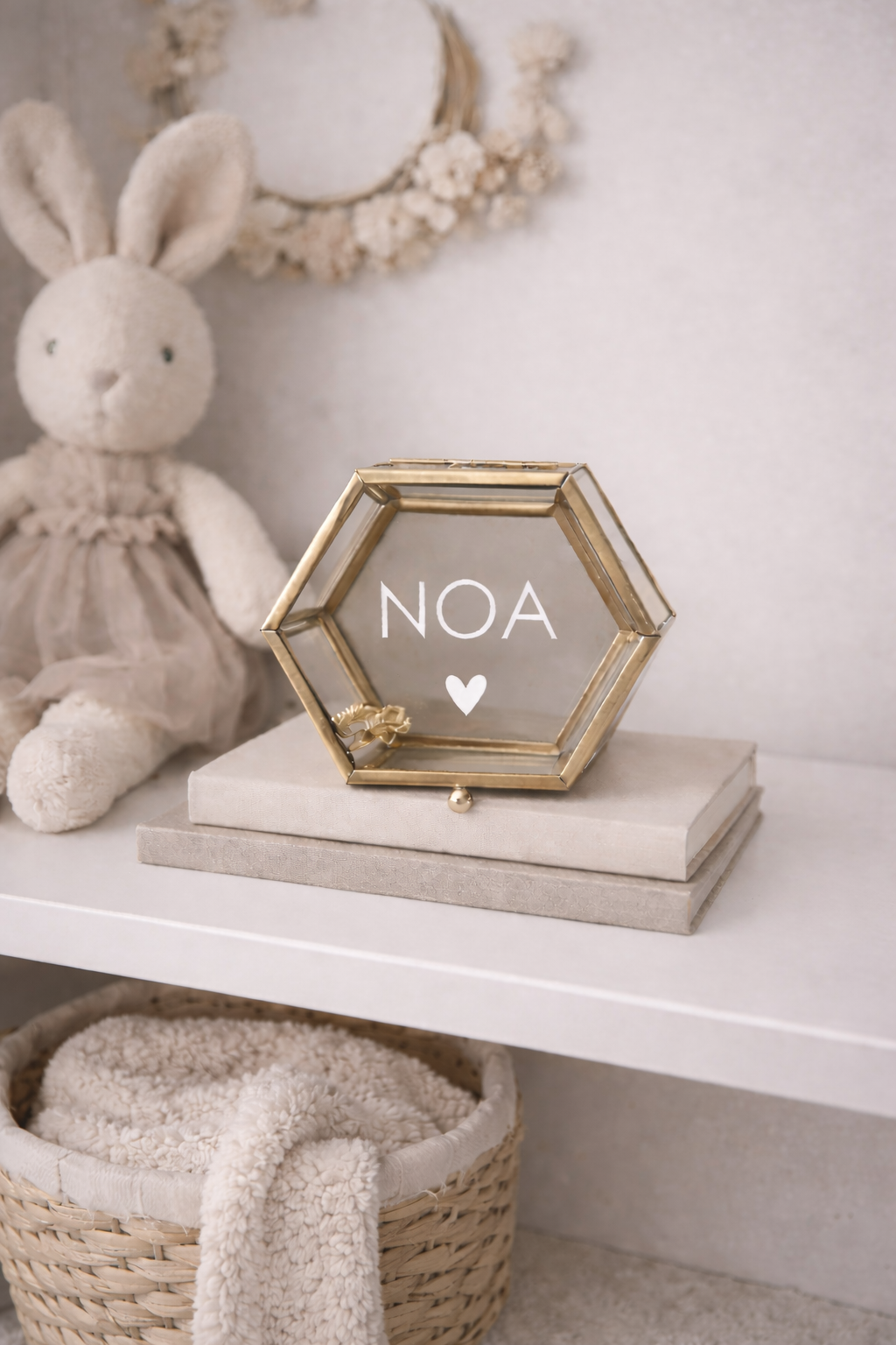 Glazen hexagon kistje