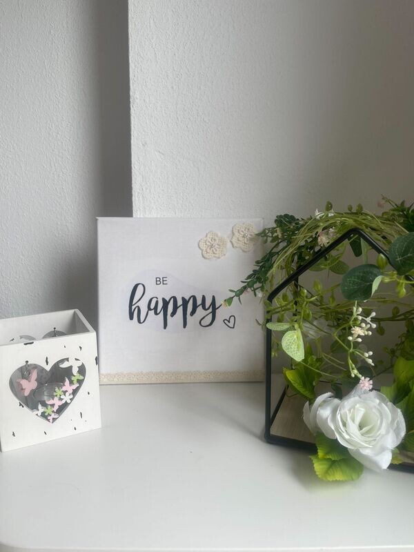 Leinwand "be happy 2.0"