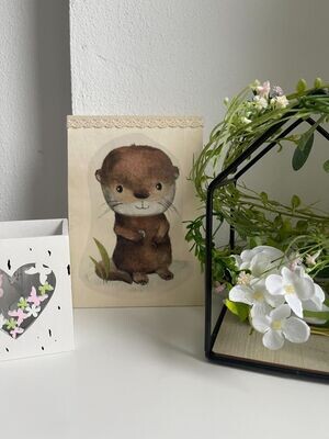 Holzbild "Otterbaby"