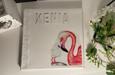 Leinwand "Flamingoliebe NAME "