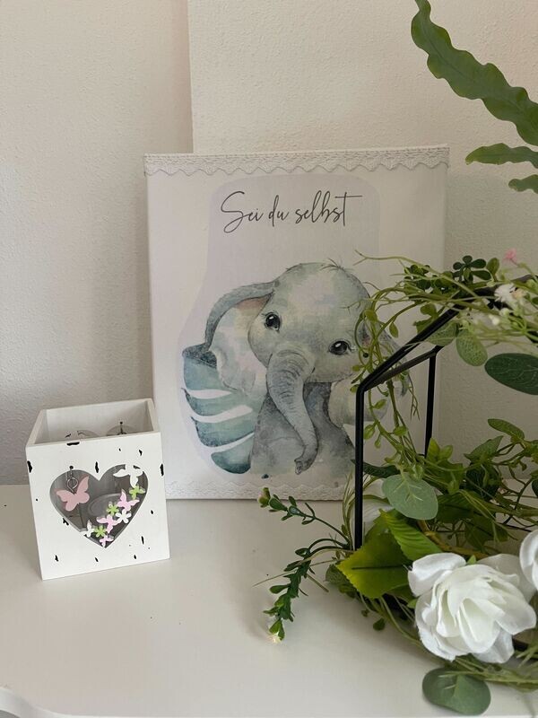 Leinwand "Elenfantenbaby sei du selbst"