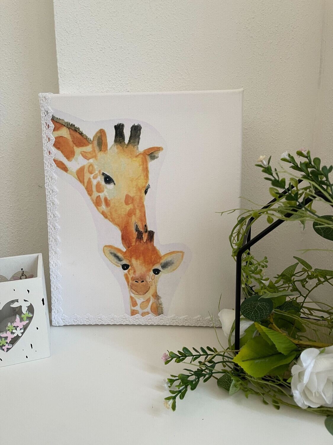 Leinwand "Giraffenliebe" groß