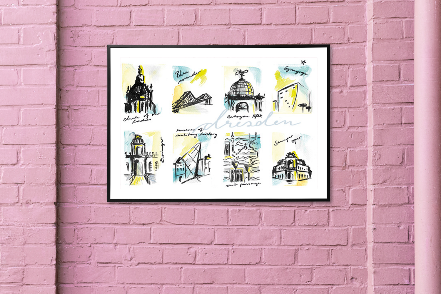 Dresden Sights in Aquarell | Poster