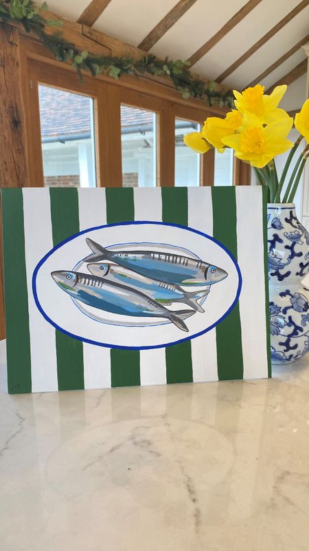 Fish on a Plate - Green stripes