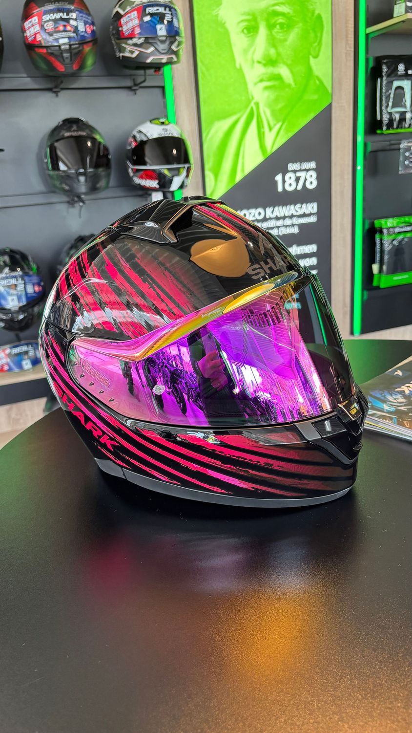 SHARK Helm RIDILL 2 ASSYA mit pinken Visier   Größe M