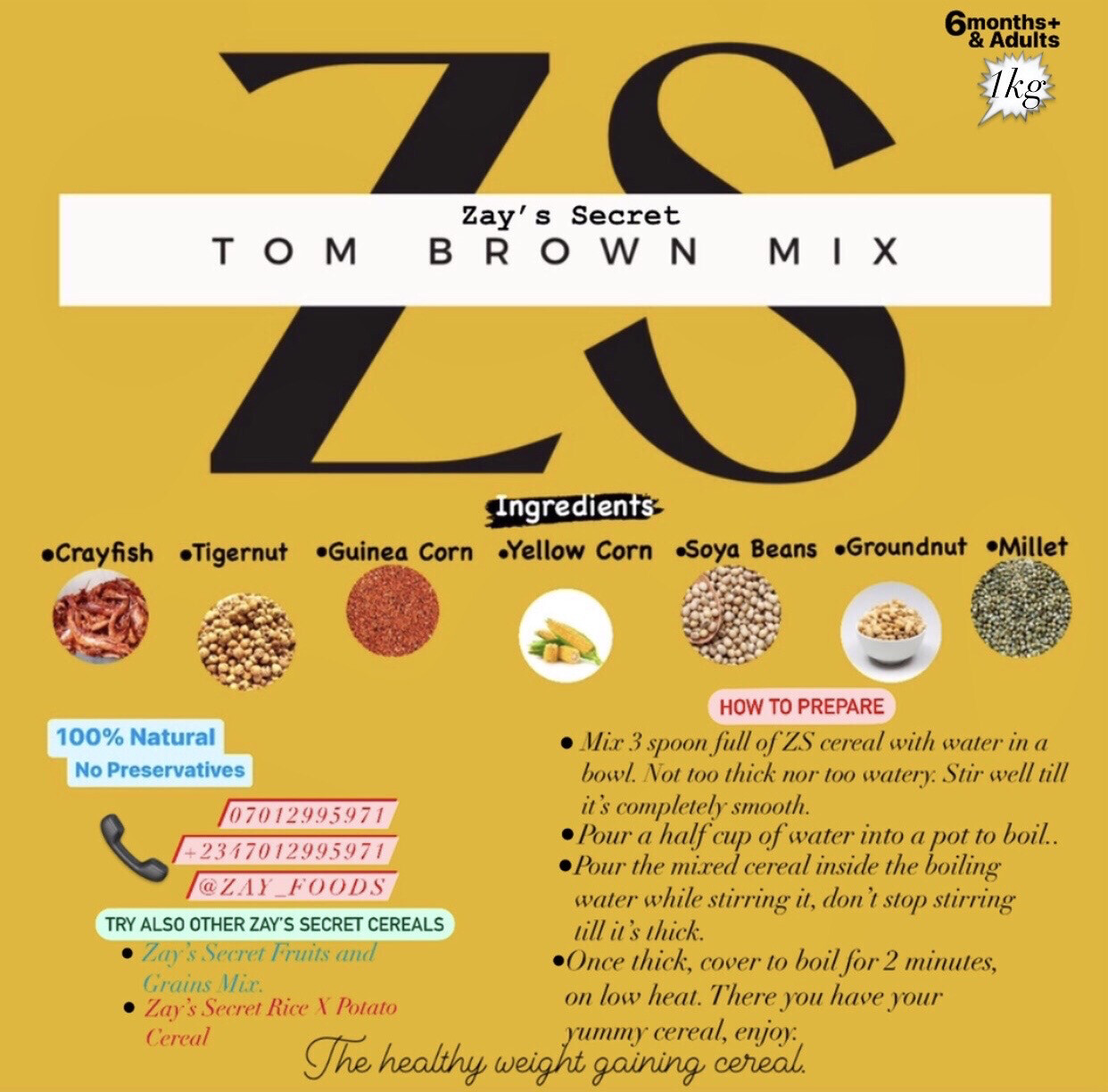 Zay’s Secret Tom Brown Mix ( 1kg )