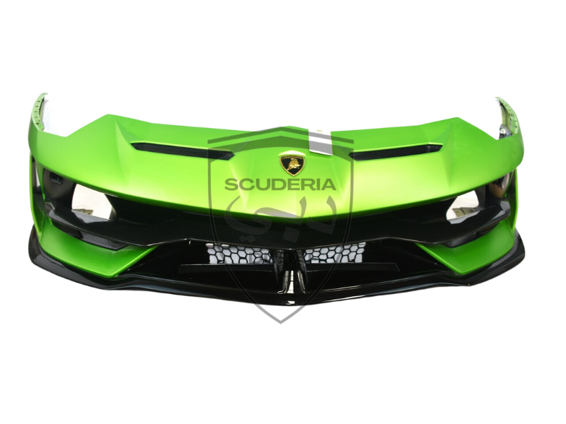 FRONT  BUMPER WITH CARBON SHINY SPOILER  FOR  LAMBORGHINI AVENTADOR  SVJ