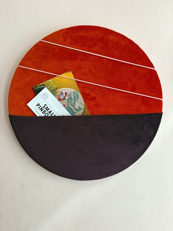 Burnt Orange & Purple Pocket Cork Pinboard