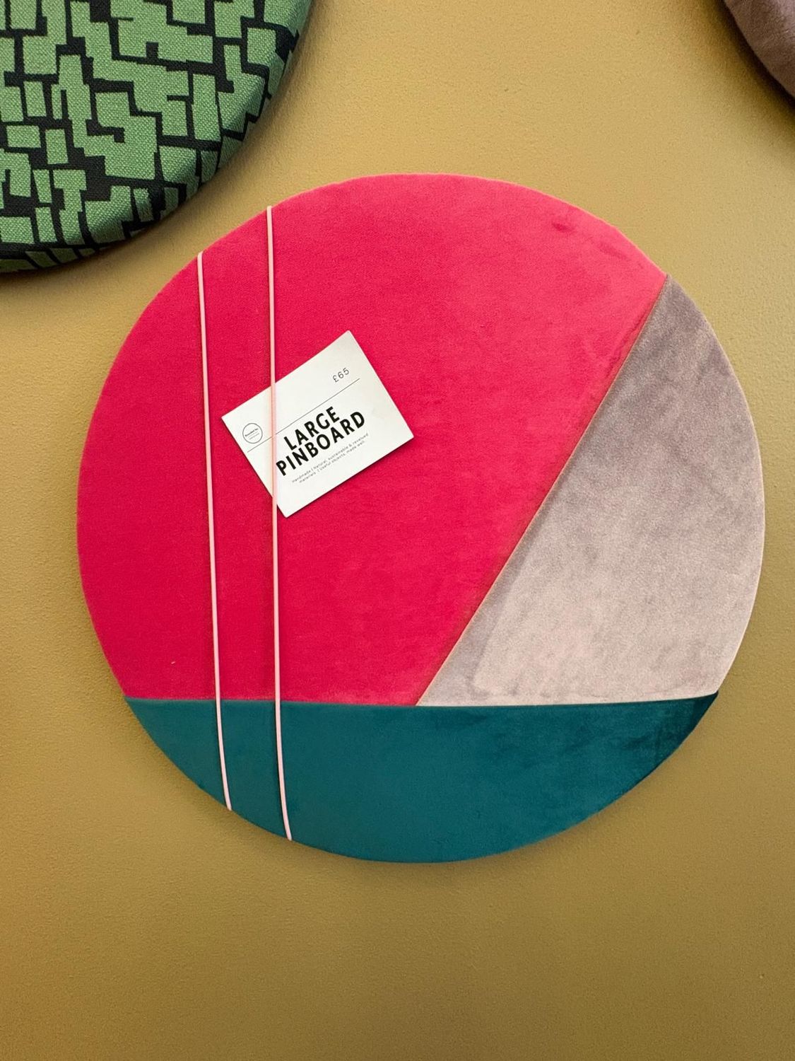 Pink, Silver & Teal Pocket Cork Pinboard