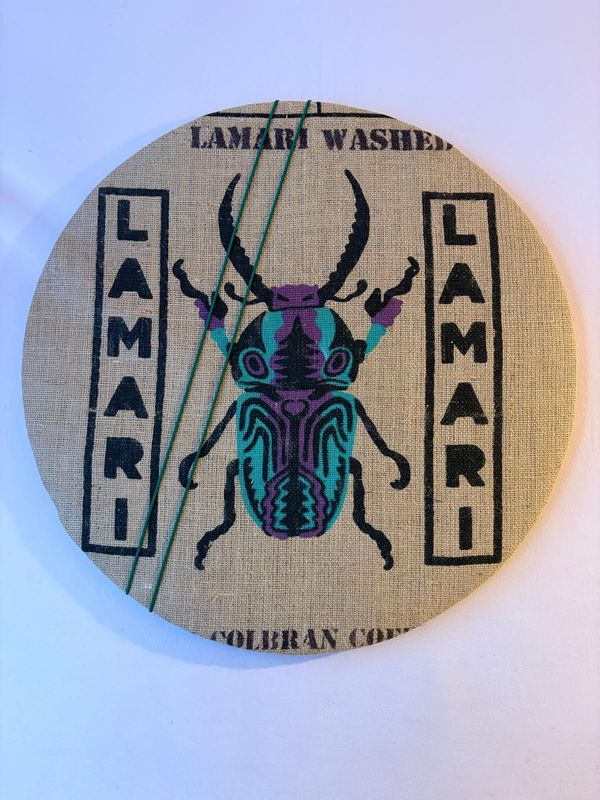 Teal & Purple Beetle Sack Pinboard Teal & Purple Beetle Sack Pinboard