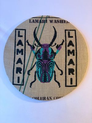 Teal & Purple Beetle Sack Pinboard Teal & Purple Beetle Sack Pinboard