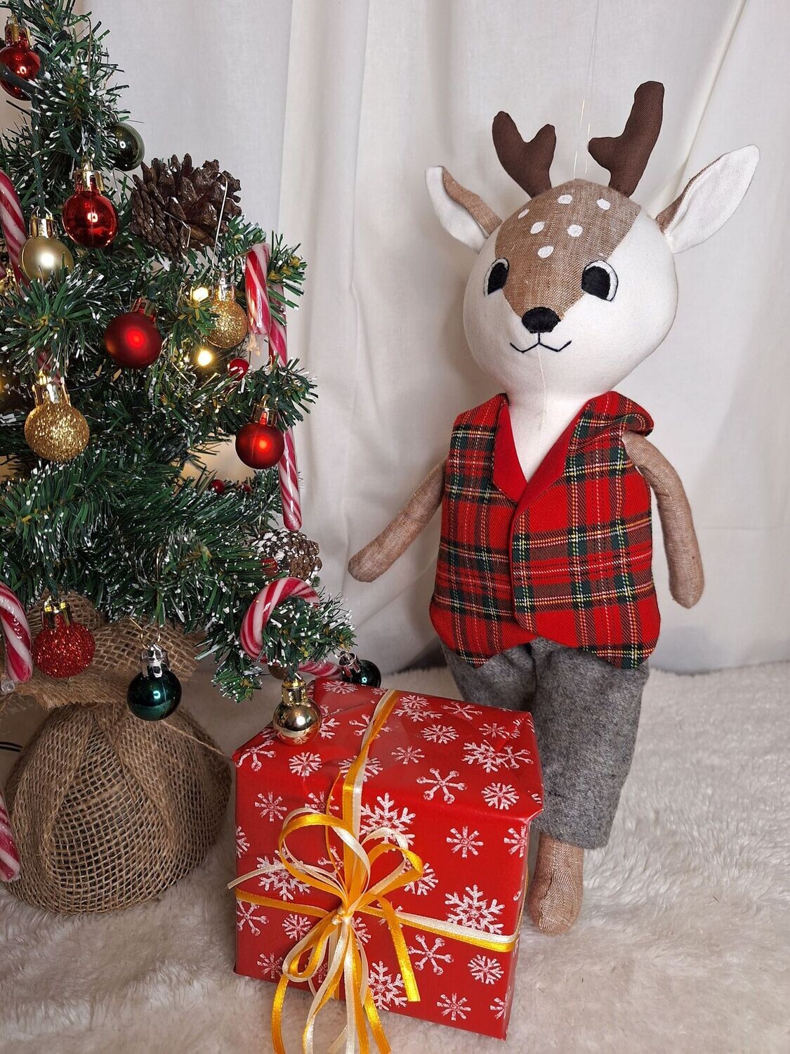 Comet, Rentier, Weihnachtsgeschenk, handgemachtes Kuscheltier,