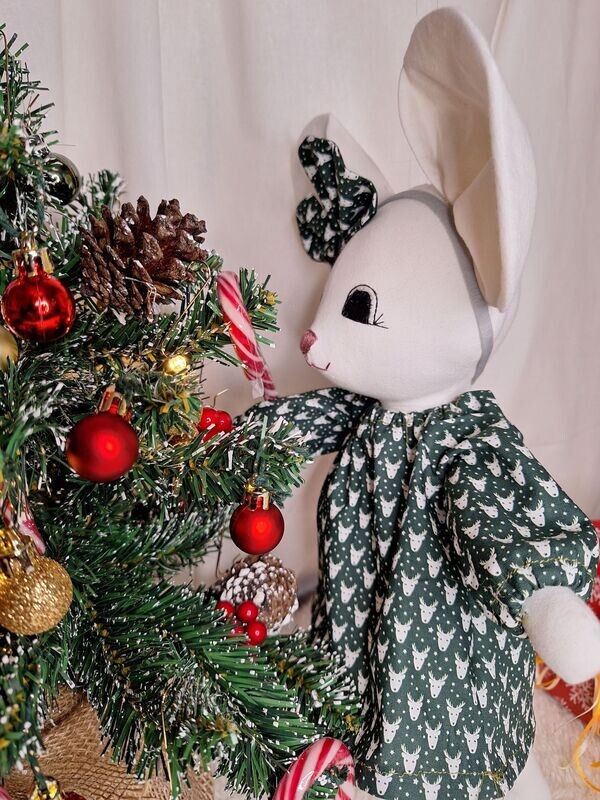 Maus, Stoffmaus für Kinder, Weihnachten, handgemachtes Kuscheltier