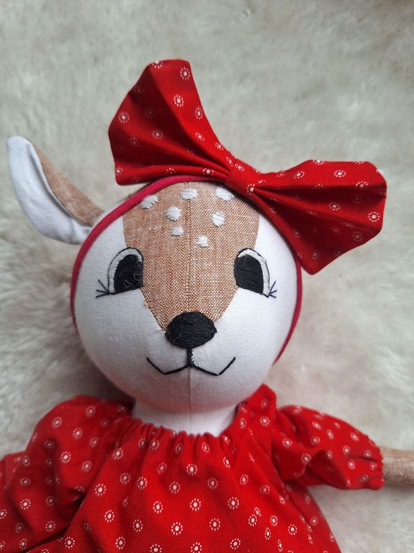 Handgemachtes Stofftier Reh, Kuscheltier Reh