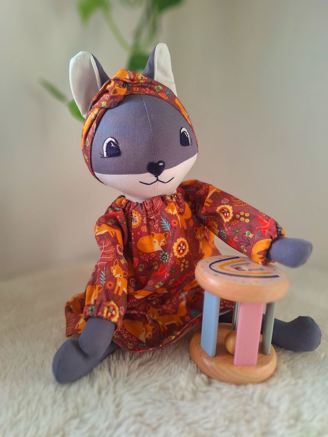 Handgemachtes Stofftier Wolf, Plüschtier Wolf