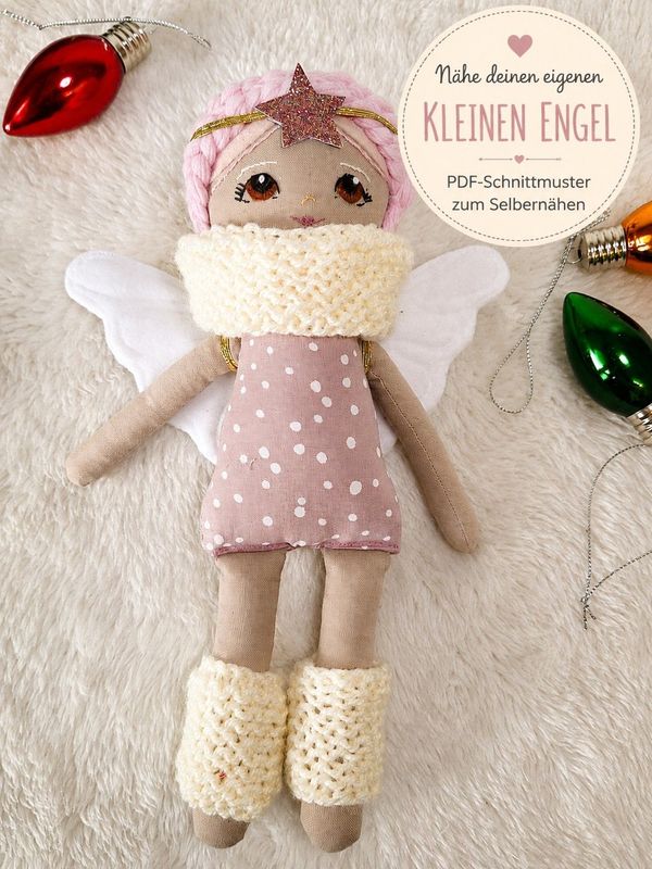 Schnittmuster 'Kleiner Engel', Puppe DIY, Weihnachtsengel nähen