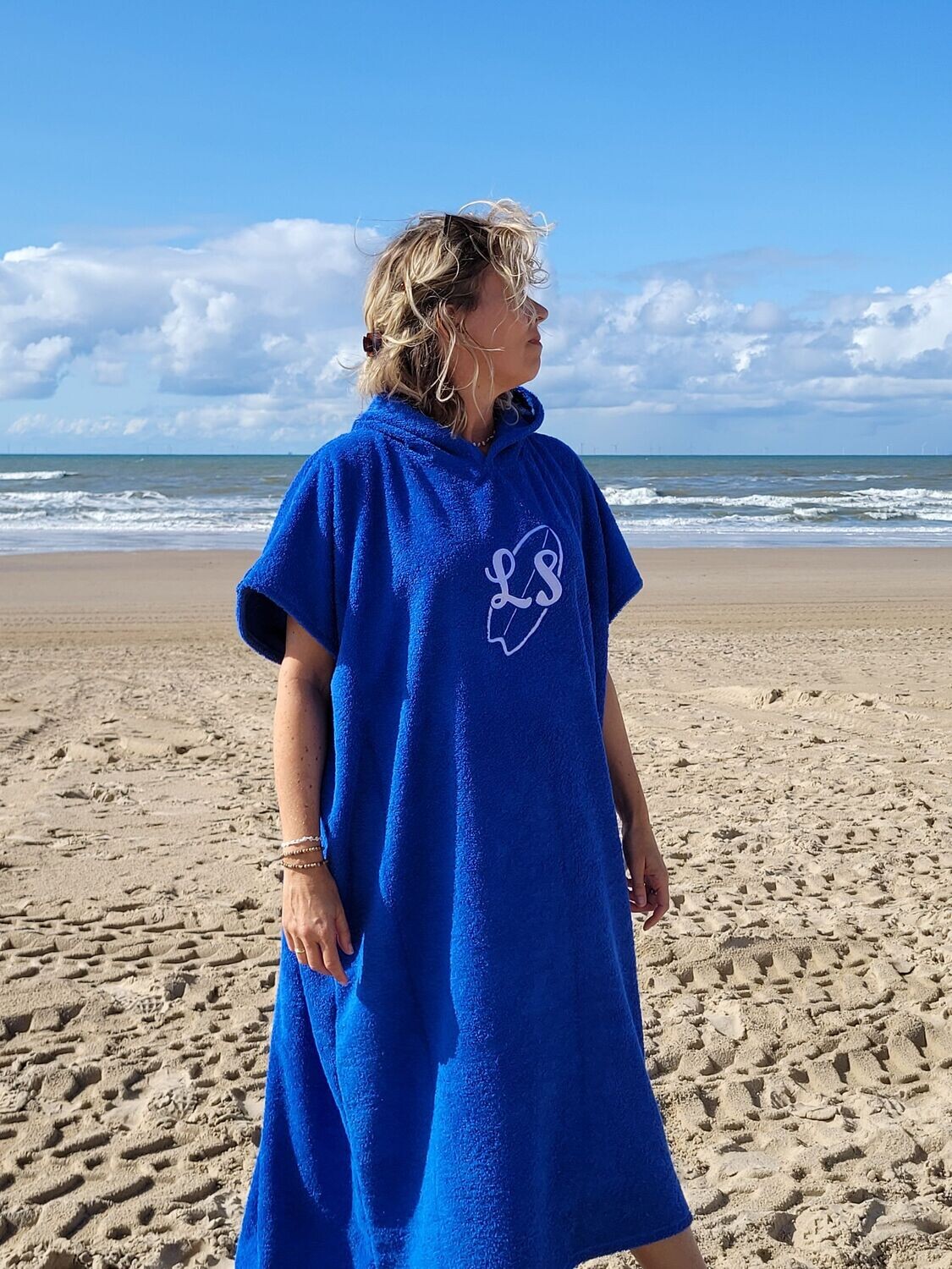 Lon's Poncho - Kobalt Blauw