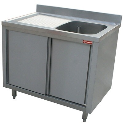 Sink table on cupboard