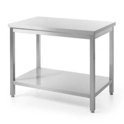 Werktafel zware uitvoering met plank, 600 mm diep, HENDI, Kitchen Line, 1400x600x(H)850mm