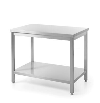 Werktafel zware uitvoering met plank, 600 mm diep, HENDI, Kitchen Line, 1000x600x(H)850mm