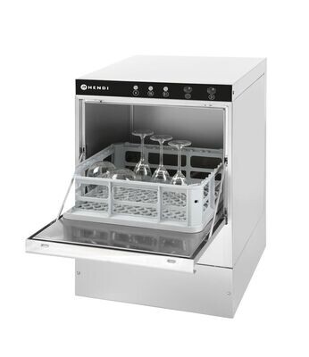 Glazen vaatwasser 40x40 - elektronische bediening, HENDI, 230V/2800W, 566x472x(H)705mm