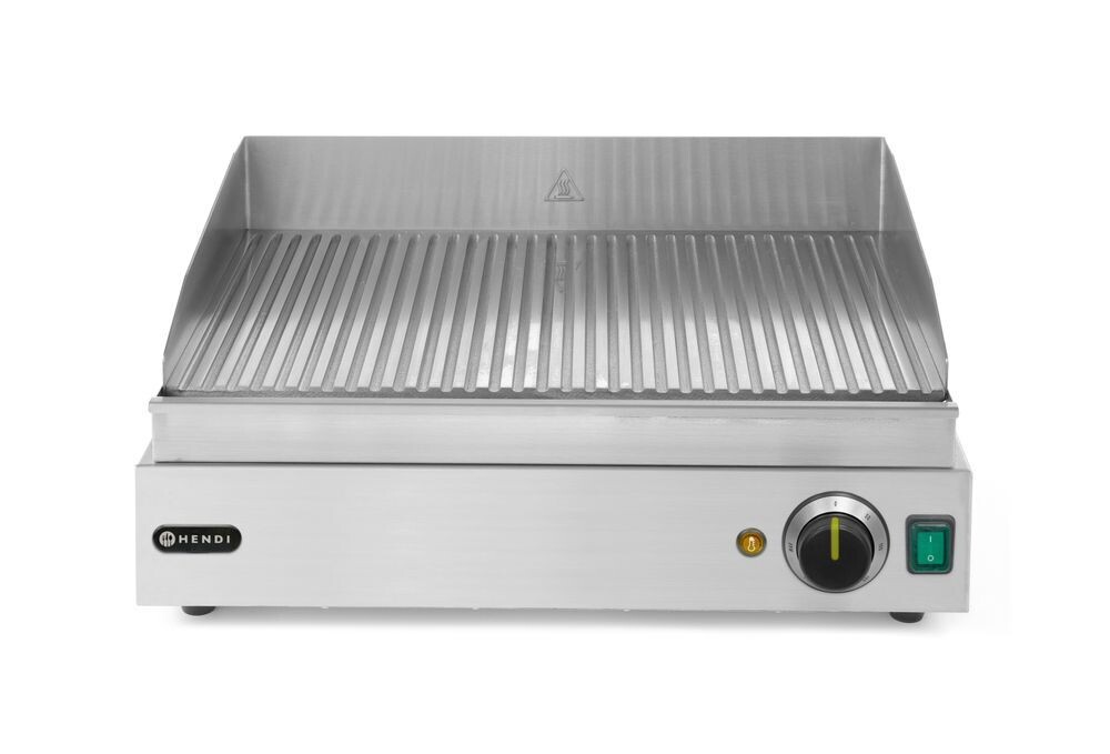 Bakplaat geribbeld, HENDI, Profi Line, geheel geribd, 230V/2400W, 550x435x(H)245mm