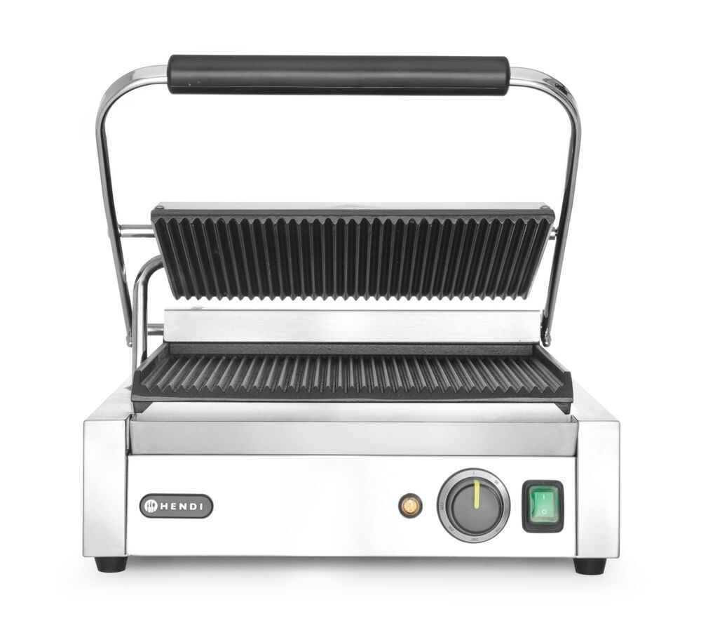 Contactgrill &quot;Panini&quot;, HENDI, boven en onder geribd, 230V/2200W, 432x396x(H)214mm