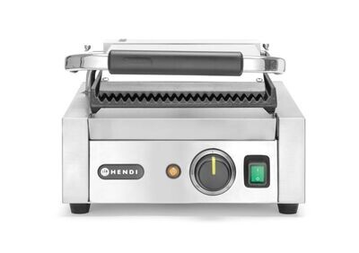Contactgrill - enkel, HENDI, boven en onder geribd, 230V/1800W, 310x426x(H)510mm