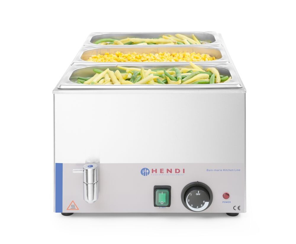 Ranger Bain-marie met afvoerkraan, HENDI, Kitchen Line, GN 1/1, 230V/1000W, 576x334x(H)241mm