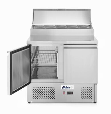 Saladette met 2 deuren en verhoogde GN vitrine 300L, Arktic, 230V/310W, 900x702x(H)1265mm