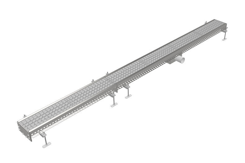 BAKGOOT RVS 150X3000MM
CENTRALE AFVOER �75MM HORIZONTAAL