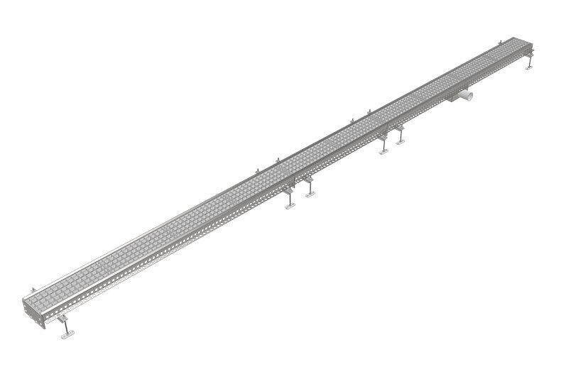 BAKGOOT RVS 150X5000MM
CENTRALE AFVOER �75MM HORIZONTAAL