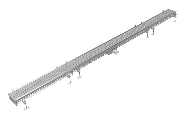 BAKGOOT RVS 150X4000MM
CENTRALE AFVOER �75MM HORIZONTAAL