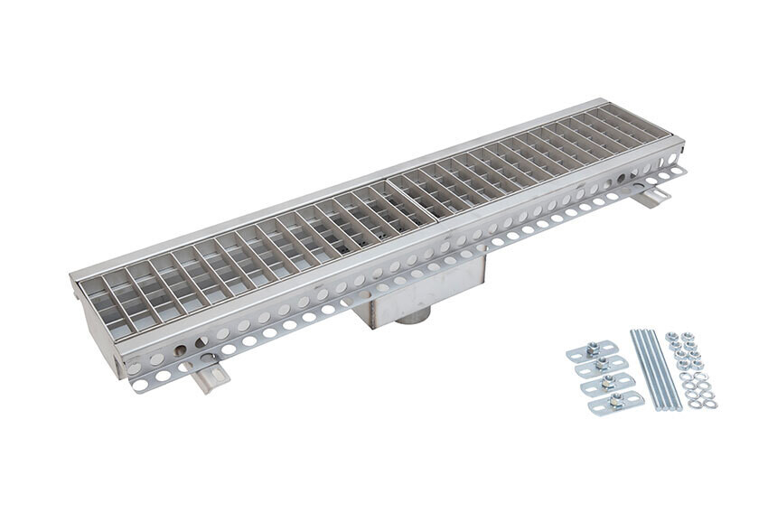 BAKGOOT RVS 150X1000MM
AFVOER VERTICAAL - INCL. ROOSTERS