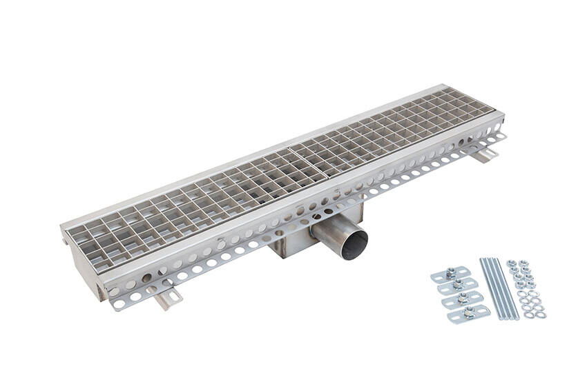 BAKGOOT RVS 150X1000MM
AFVOER HORIZONTAAL - INCL. ROOSTERS