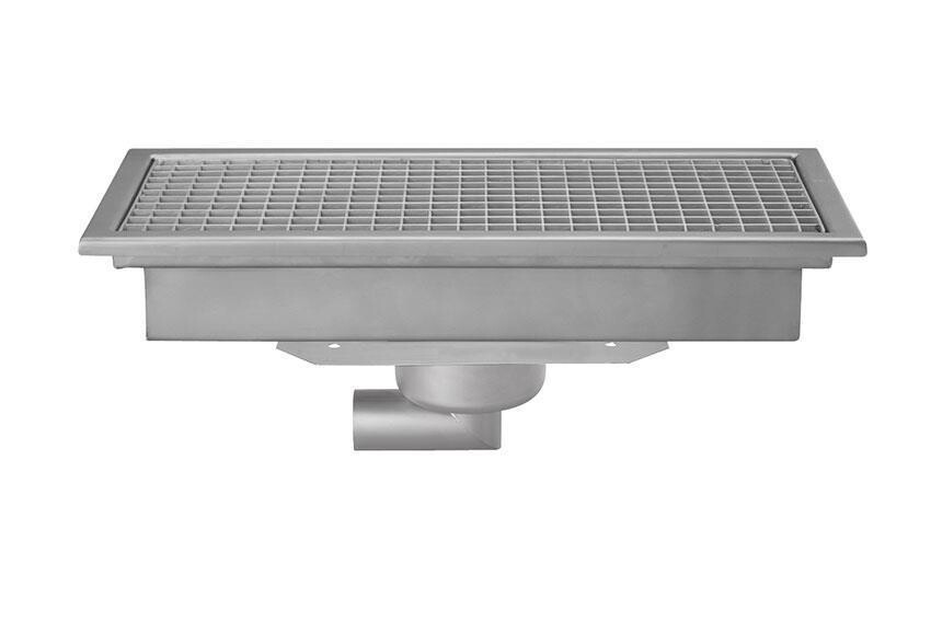 RVS VLOERAFVOERPUT 600X300MM
ZIJDELINGSE AFVOER 63MM
