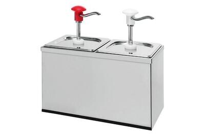 GASTRONORM RVS SAUSDISPENSER
INOX POT 2.5L INCL DEKSEL, PER ST, SET 2