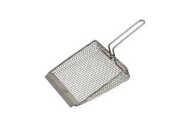 PLATTE FRIETSCHEP RVS - 175X190MM
GEVLOCHTEN DRAAD - MET SCHRAPER