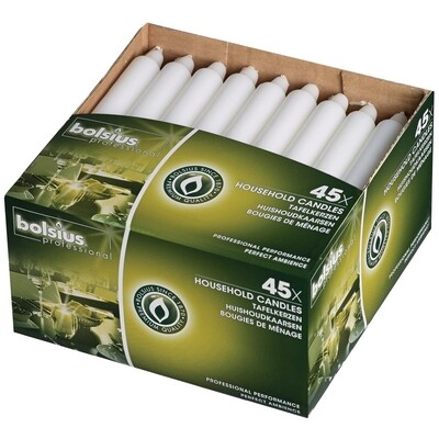 Bolsius dinerkaarsen wit (45 stuks)